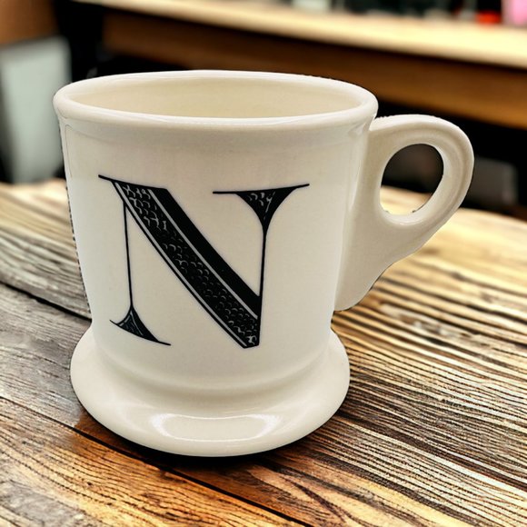 Anthropologie Wide Base Initial "N" Coffee Mug - Saving Cup - Picture 1 of 6